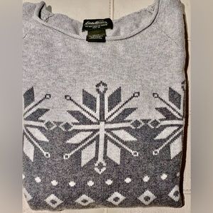 Eddie Bauer Snowflake Sweater, Size XS